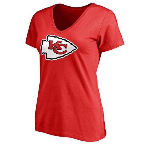 NFL Women's Kansas City Chiefs Pro Line Red Primary Team Logo Slim Fit T-Shirt